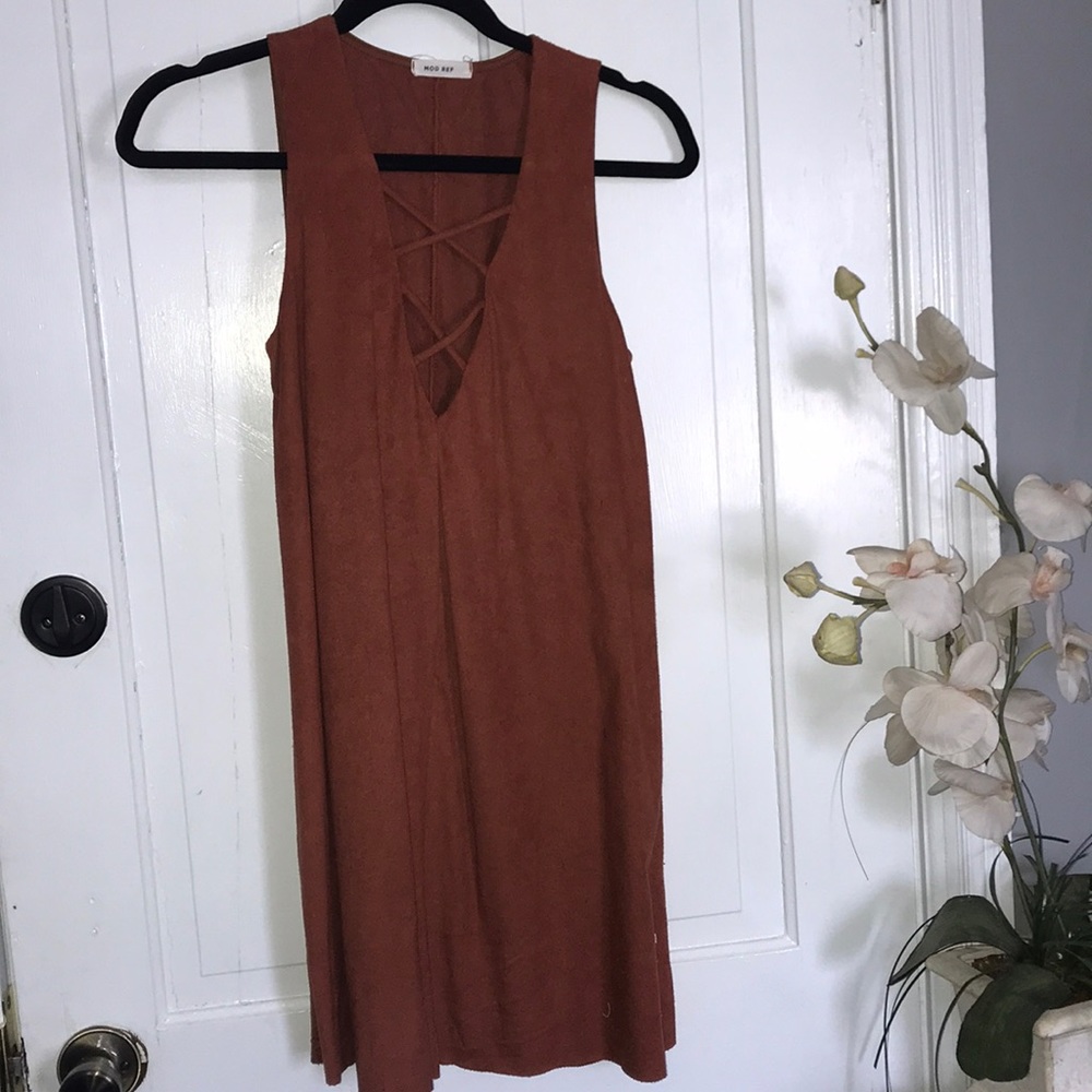 Lattice cut shift dress